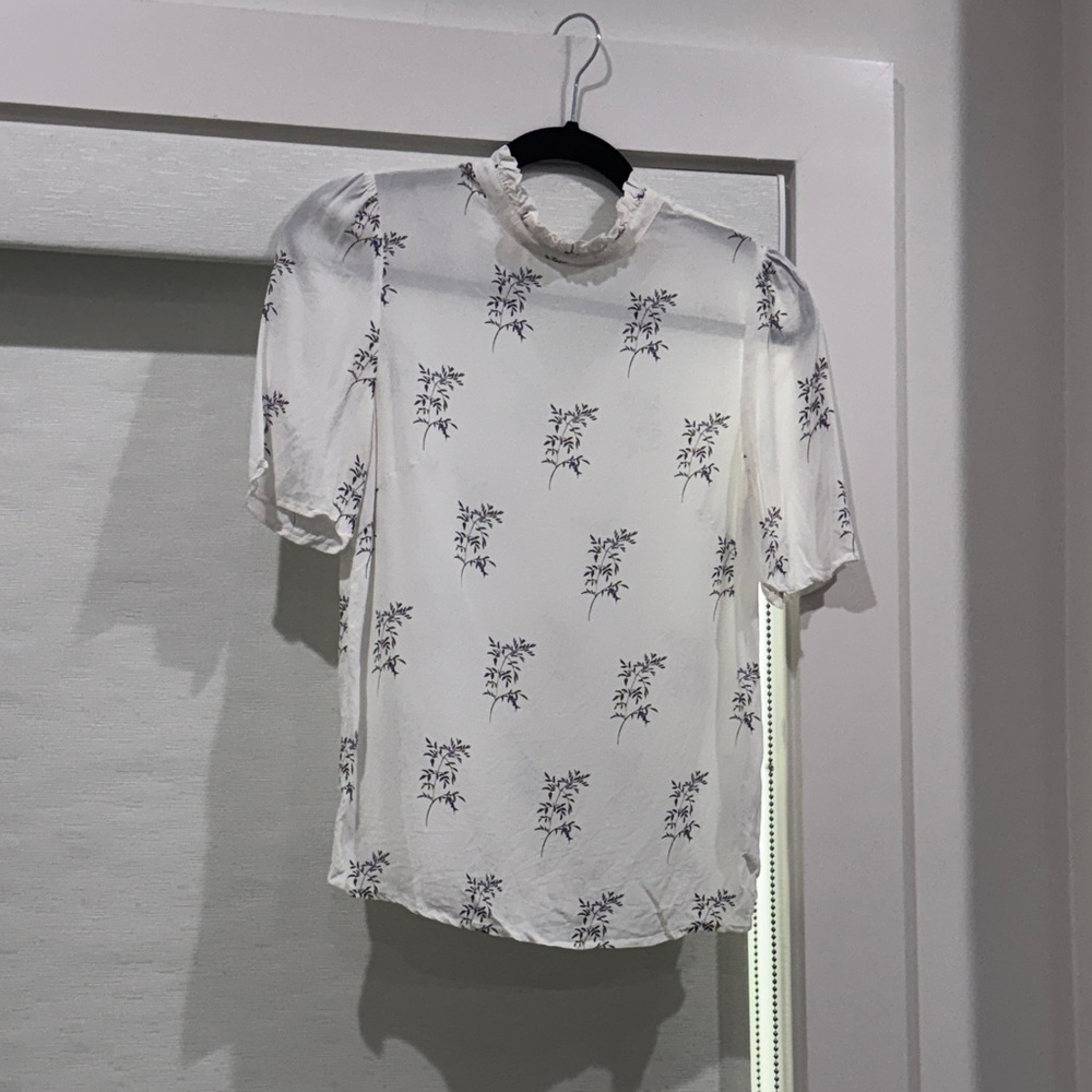 Floral Print White Blouse